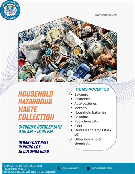 Household Hazardous Waste Collection Day City Of Debary Florida