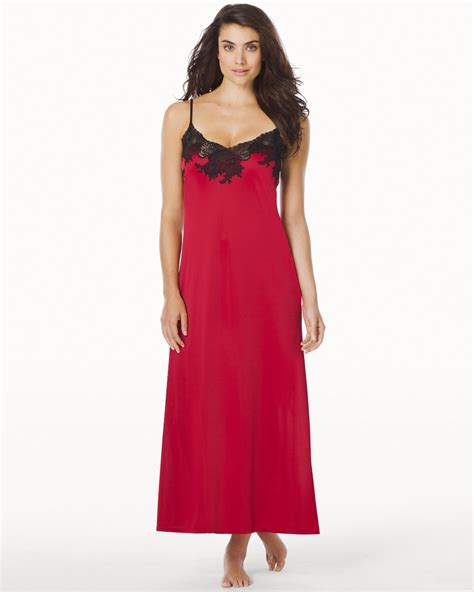 Slinky Long Nightgown With Lace Soma