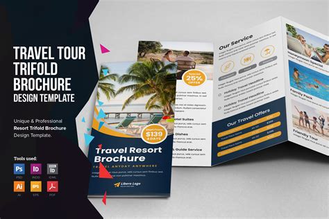 Travel Resort Trifold Brochure V2 190236 Brochures Design Bundles