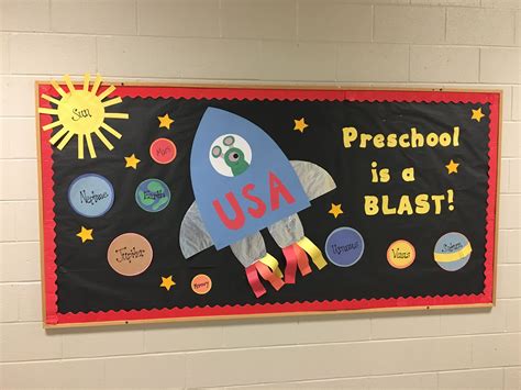 Space Themed Bulletin Board Space Bulletin Boards Space Preschool