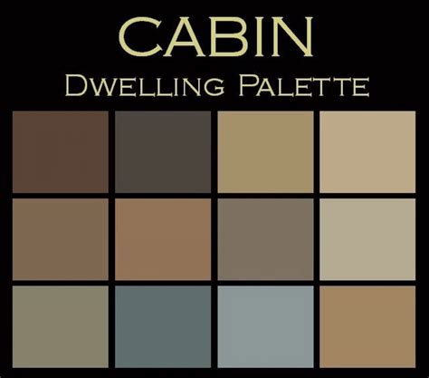 Cabin Dwelling Paint Color Palette Cabin Paint Colors Log Cabin