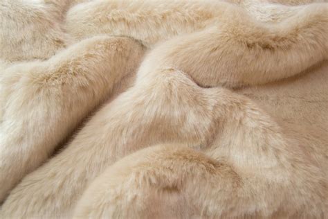 Beige Imitation Minkrabbit Faux Fur Fabric By The Metre 6003 Beige