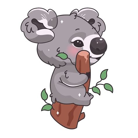 Premium Vector Cute Koala Kawaii Cartoon Character Adorable And
