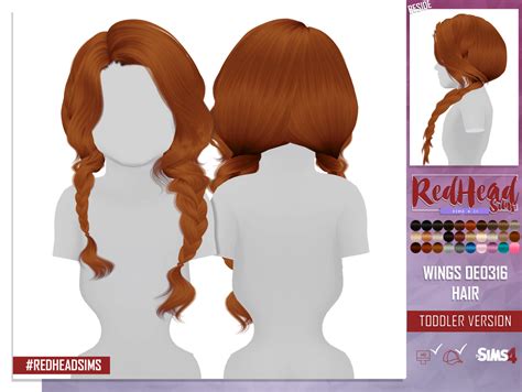 Redheadsims Cc Yohanna Hair V1 New Mesh Sims 4 Black Hair Sims Images