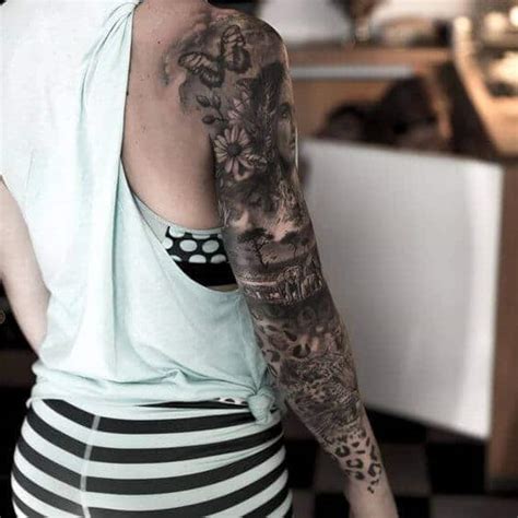 Girly Sleeve Tattoo Designs For Women