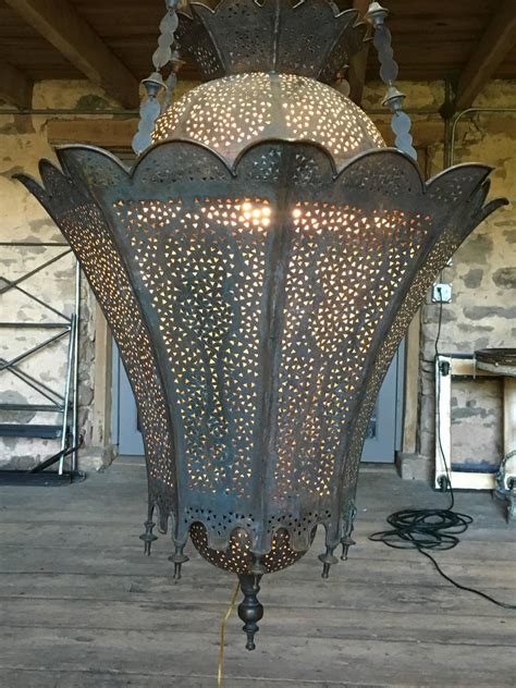 Large Moroccan Lantern In Brass 19th Century For Sale At 1stdibs