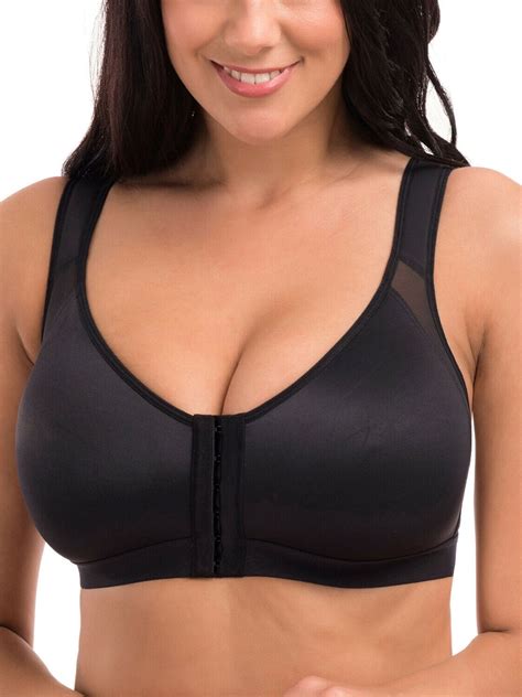 Focusnorm Women Full Coverage Front Closure Wire Free Posture Corrector Bra Wireless Back