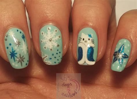 Budge studios™ presents hello kitty® nail salon! 365+ days of nail art: Day 346) Hello Kitty Winter nail art