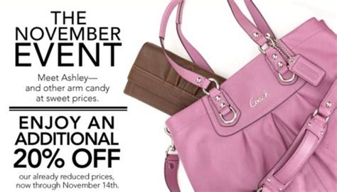 COACH Factory Outlet 20% Off Printable Coupon Valid Until November 14th ...