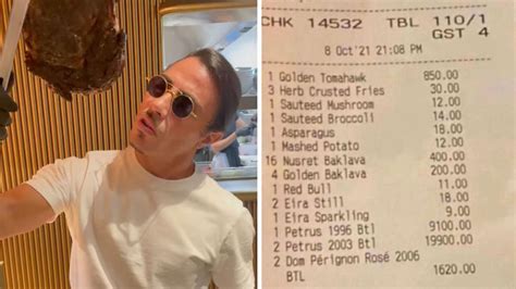 a dinner at salt bae s london restaurant left 4 guests with a 60 000 bill narcity