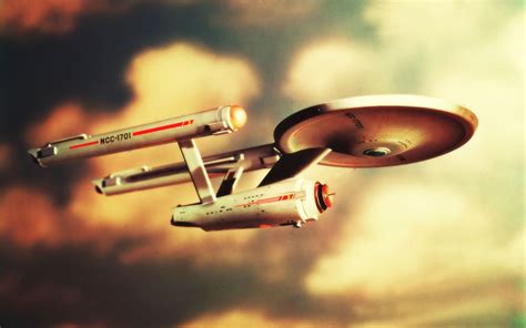 Star Trek Starship Enterprise Spaceship Spacecraft Sci Fi Flight Sky