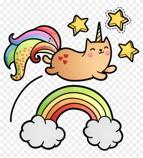Unicat Caticorn Cat Unicorn Rainbow Stars Majestic Cat Free