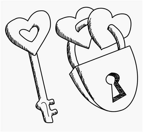 Easy Heart And Lock Drawings Png Download Drawing Picture Easy