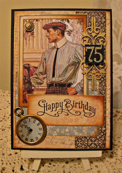 Masculine 75th Birthday Card Masculine Birthday Cards Cards Vintage