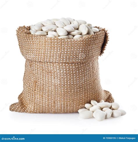 Beans In Bag Isolated On White Stock Image Image Of Heap Protein