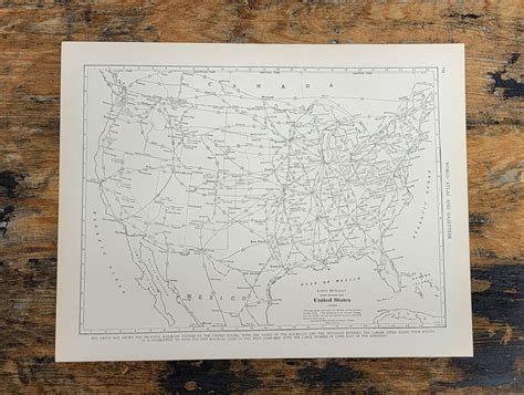 1935 Vintage Black And White Print Of The United States Transcontinental
