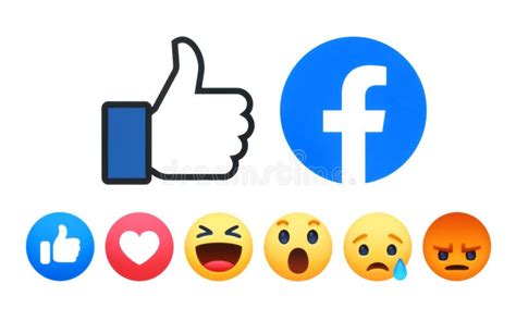 Facebook Like Button Icons Set Editorial Image Illustration Of Share