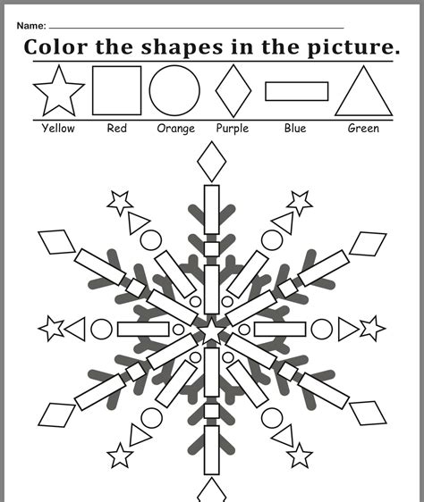 Pin By Lynn Hixson On Snowflake Preschool Coloring Pages Shapes