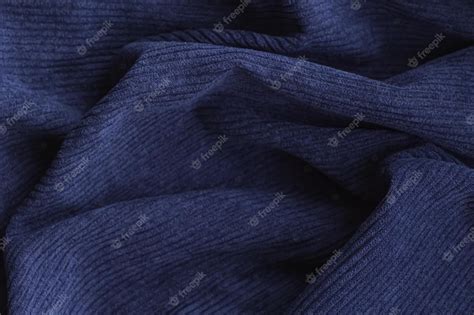 Premium Photo Texture Of Blue Corduroy Fabric Ribbed