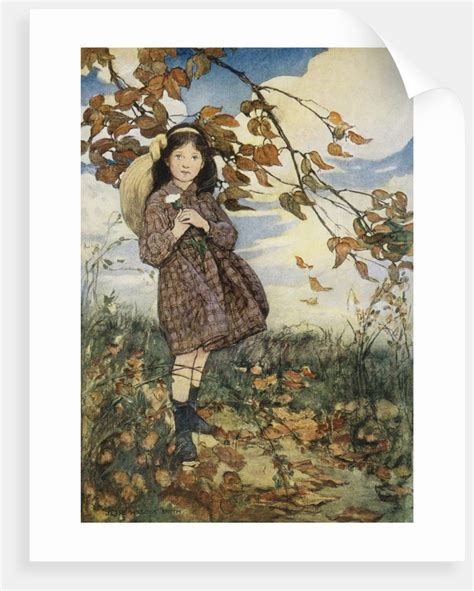 Illustration Of A Girl And Autumn Leaves Posters And Prints By Jessie