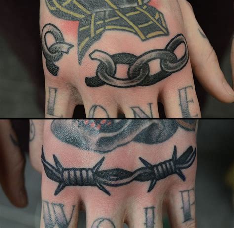 Philip Yarnell Chain Tattoo Traditional Hand Tattoo Knuckle Tattoos