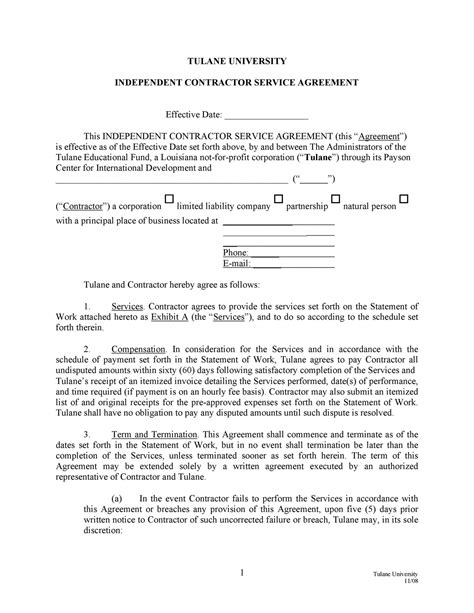 Professional Service Agreement Templates Contracts Service