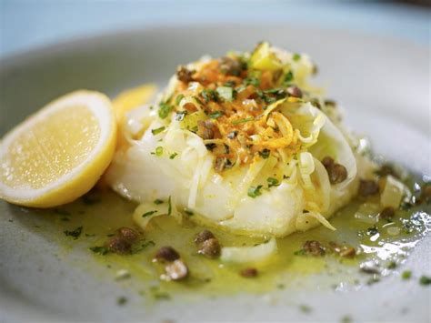 Caper Herb Butter With Chilean Sea Bass Recipe Geoffrey Zakarian Food Network