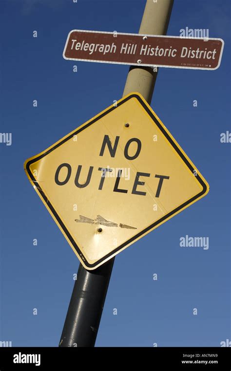 No Outlet Road Warning Sign California Usa Stock Photo Alamy