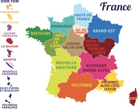 Carte france vous trouverez sur cette carte de france le détail et les informations de chaque région et département de france. regions de france liste - Les departements de France