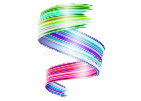 Abstract Vector Paint Brush Stroke Colorful Curl Stock Vector