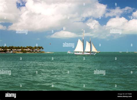 Beach Blue Sky Sand Sun Ocean Water Florida Keys Hi Res Stock