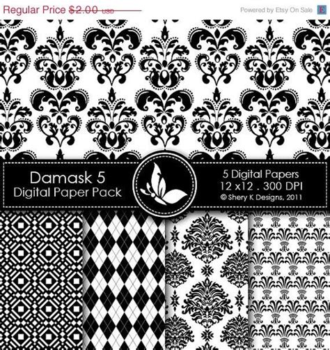 Printable Damask Paper Pack 5 5 Printable Digital Etsy Damask