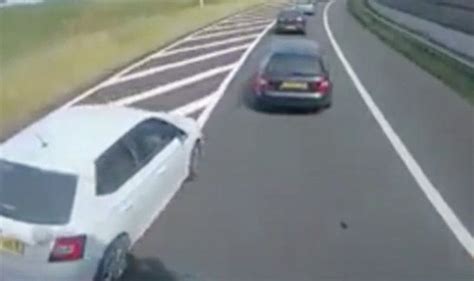 Viral Video Driver Almost Causes Car Crash After Cutting Off Lorry In Merging Traffic Travel