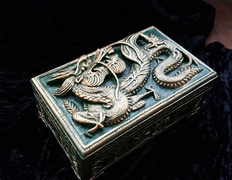 Oriental Dragon Box Antique Jewelry Box Circa 1880 1900 Carved Dragon
