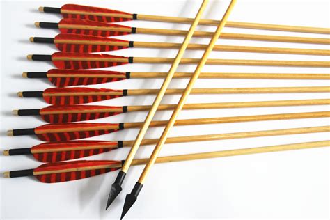 Traditional Archery Handmade Wooden Arrows Shield Wing Self Nocks