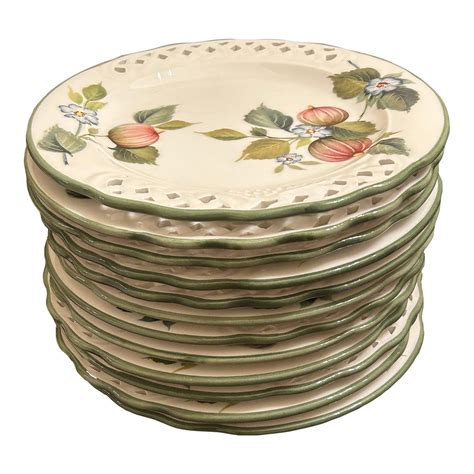 Designed By Brunelli Lattice Salad Plates Made In Italy Set Of 12