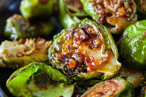 Spread out evenly on the prepared baking sheet. Roasted Brussels Sprouts with Sweet Chili Sauce • Steamy ...
