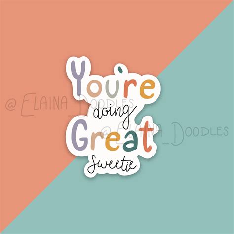 Youre Doing Great Sticker Positive Sticker Quote Etsy