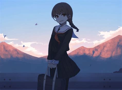 1920x1080 Cute Brown Hair Anime Girl Waiting 1080p Laptop Full Hd Wallpaper Hd Anime 4k