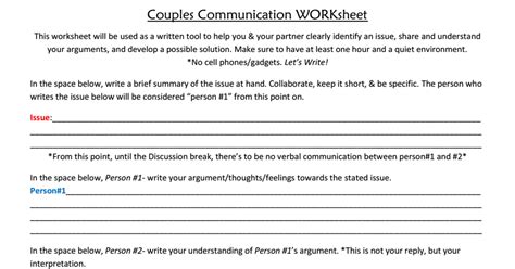 Couples Communication Worksheetpdf Couples Communication
