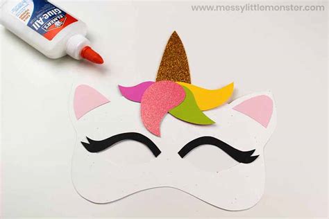 Easy Unicorn Mask Craft With Template Messy Little Monster