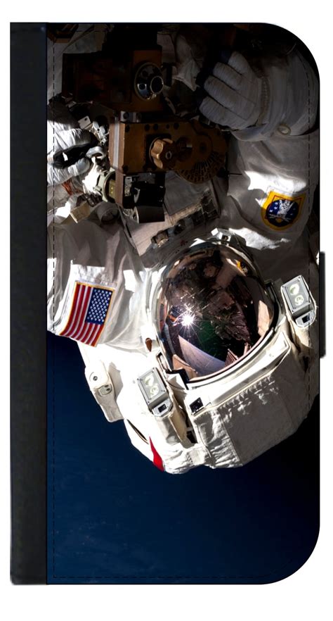Astronaut Upside Down Against Gravity Wallet Style Cell Phone Case