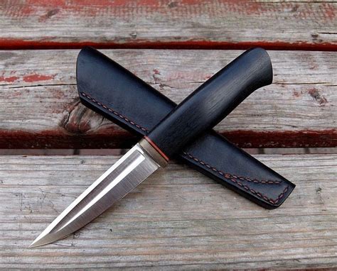Custom Fixed Hunting Knife In Scandinavian Style Handmade From Russia Ebay Fixed Blade