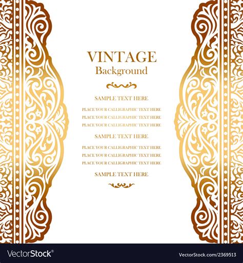 Browse floral backgrounds, flower clipart, & vintage floral illustrations licensed under. Wedding gold card with lace pattern Royalty Free Vector