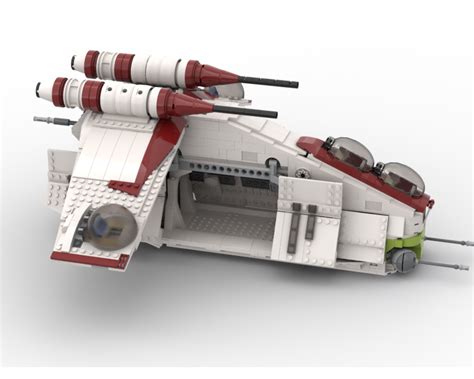 Lego Moc Laat Republic Gunship Mod Of Set 75021 With Closing Doors And