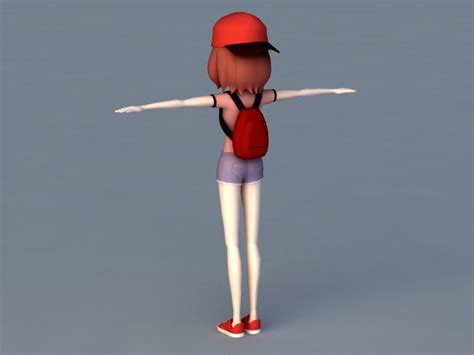Anime Tomboy Girl 3d Model Object Files Free Download