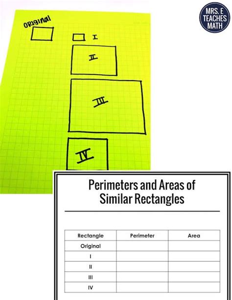 Perimeters And Areas Of Similar Rectangles Investigation High School