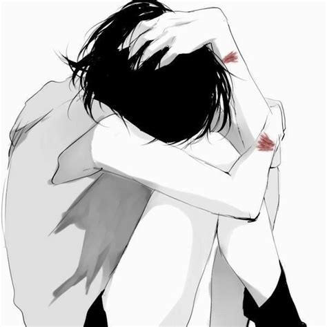 Anime Girl Hugging Knees