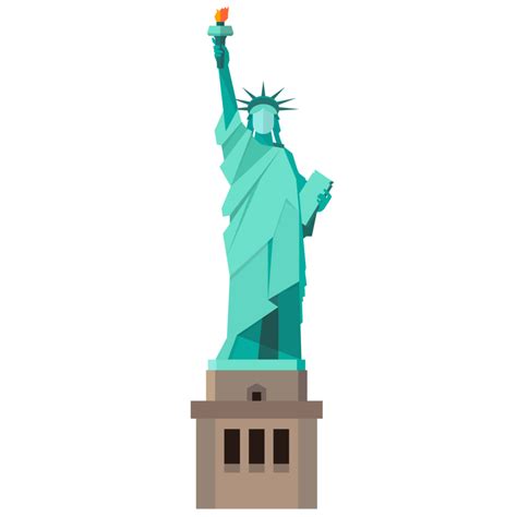 Statue Of Liberty In Flat Style 25392551 Png
