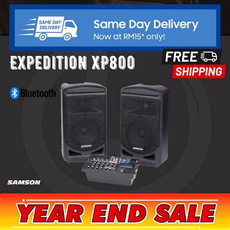 Samson Expedition Xp800 8 Channel Mixer 800w 2 Way Speaker Portable Pa
